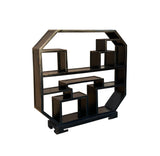 Chinese Black Lacquer Rectangular Display Curio Cabinet Room Divider GB028S