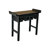 Chinese Black Lacquer Tall Shrine Offering Altar Console Table GB031S