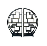 Chinese Black Round Shape Display Curio Cabinet Room Divider GB032S