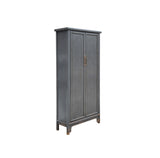 Oriental Weathered Gray Tall Narrow Noodle Cabinet Armoire GB033S