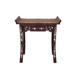 Chinese Rosewood Mother of Pearl Tall Shrine Offering Altar Console Table GB036S