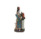 Chinese Porcelain Qing Style Dressing Red Flower Lady Figure GB054S