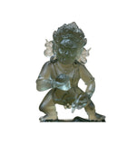 4" Gray Crystal Glass Tibetan Fortune Single Deity Zambala Figure GB061S