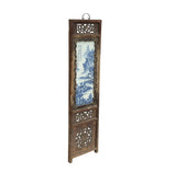 Vintage Rustic Blue White Scenery Porcelain Painting Wall Panel GB071S