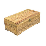Light Tan Brown Dragon Carving Camphor Wood Trunk Chest GB073S