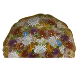 9.75" Handmade Porcelain Charger Plate Golden Flower Graphic GB081S