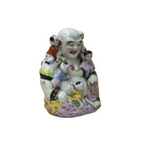 Oriental Color Happy Laughing Buddha Children Porcelain Figure GB102S