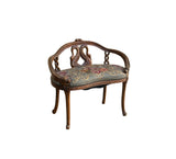 Vintage Neoclassical Swan Accent Cushion Seat Bench Side Chair GB109S