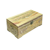 Light Tan Brown Dragon Carving Camphor Wood Trunk Chest GB124S