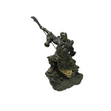 Chinese Metal Bronze General Quan Yu Holding Long Knife Statue GB147S