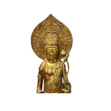 Oriental Metal Bronze Kannon Guan Yin Bodhisattva Holding Lotus Statue GB152S