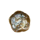 Oriental Flower Star Shape Porcelain Plates Golden Scenery Graphic GB192S