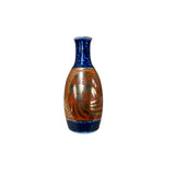 Oriental Small Jar Shape Porcelain Vase Blue Orange Golden Graphic GB195S
