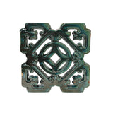 Chinese Ru-Yi Coin Dark Green Mix Glaze Wall Floor Clay Tile GB222S