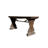 Vintage Oriental Natural Brown Ru Yi Relief Carving Altar Console Table GB236S