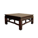 Reddish Brown Stain Square Ming Style Kang Low Coffee Table Stand GB237S