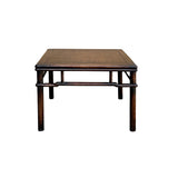 Oriental Vintage Brown Patina Stain Square Ming Style Coffee Table GB240S