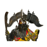 Vintage Cloisonne Yellow Enamel General Guan Yu Warrior Metal Statue GB244S