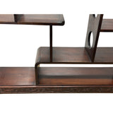 Chinese Brown Stain Wood Rectangular Table Top Display Stand GB273S