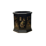 Chinese Dark Brown Natural Patina Mother of Pearl Brush Pen Holder Art GB277S