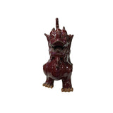 Chinese Artistic Purple Red Oxblood Color Glaze Ceramic Fengshui Pixiu Figure GB311S