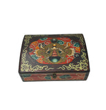 Oriental Rectangular Black Color Kirin Dragon Accent Box GB608S