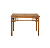 Vintage Honey Wood Tone Ming Style Round Legs Console Altar Table GB613S