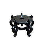 Black Lacquer 5 Curved Legs Round 10.5" Wood Plant Vase Display Stand GB618S