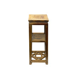 Vintage Patina Square Slim Wood Pedestal Display Stand Side Table GB619BS