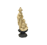 Vintage Asian Cow Bone Carved Lady w Gentleman Music Playing Figure Art GB647S