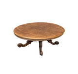 Vintage Estate Burl Walnut Wood Large Oval Low Coffee Table GB648S