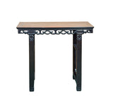 Vintage Dark Brown Wood Ming Style Ru Yi Apron Console Altar Table GB676S