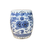 9.5" Chinese Blue White Porcelain Double Dragons Round Shape Stand Display Art GB677S
