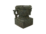Vintage Style Ancient Ritual Bronze Vessel Display Art GB698S