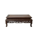 Rectangular Natural Wood Pattern Brown Open Work Table Top Display Stand Easel GB702S
