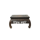 Square Natural Wood Pattern Brown Open Work Table Top Display Stand Easel GB703S