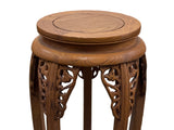 Oriental Vintage Style Light Brown Wood Plant Stand Pedestal Table GB710S