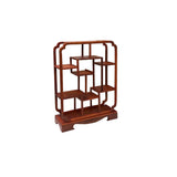 Chinese Brown Rectangular Table Top Layers Curio Display Stand GB713S