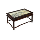 Rectangular Dream Stone Inlaid Rosewood Slender Cylindrical Legs Display Stand GB717S