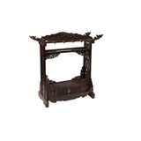 Oriental Rosewood Delicate Dragon Floral Motif Display Rack GB718S