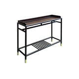 Natural Wood Dark Brown Minimalistic Slim Legs Console Foyer Side Table GB726S