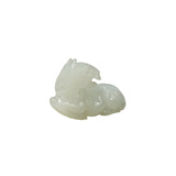 Small Chinese White Stone Restful Horse Pendant Display Art Figure GB736S