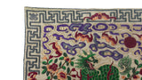 Asian Rectangular Green Kirin Bats Blossom Flower Fabric Display Art GB740S