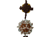 Oriental Brown Clear Resin Crystal Cut Beads Tassel Art GB743S