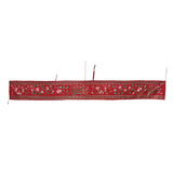 Vintage Chinese Long Red Pink Flower Embroidery Fabric Art GB756S