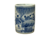 3.75" Vintage Fade Blue White Graphic Small Porcelain Holder GB776S