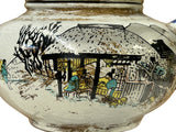 Oriental Zisha Clay White Glaze Scenery Graphic Display Art Teapot GB782S