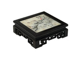 Square Dream Stone Inlaid Dark Brown Openwork Frame Display Stand GB792S