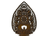 Oriental Buddha Halo Back Lotus Base Boxwood Display Stand GB809S