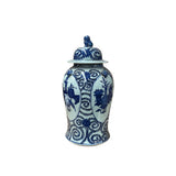 20" Chinese Blue White Flower Vases Scroll Leafy Pattern Porcelain Temple General Jar GB818S